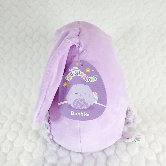 Bubbles Squishmallows 8 Inch BNWT Purple Bunny with Rose Swirl Belly Easter - Picture 2 of 7